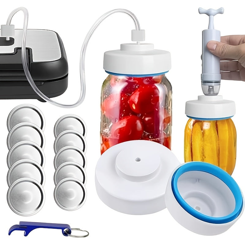 Mason bankalar uchun vakuum yopishtiruvchi to'plami, shlang va aksessuarlar bilan, sozlanadigan pompasi