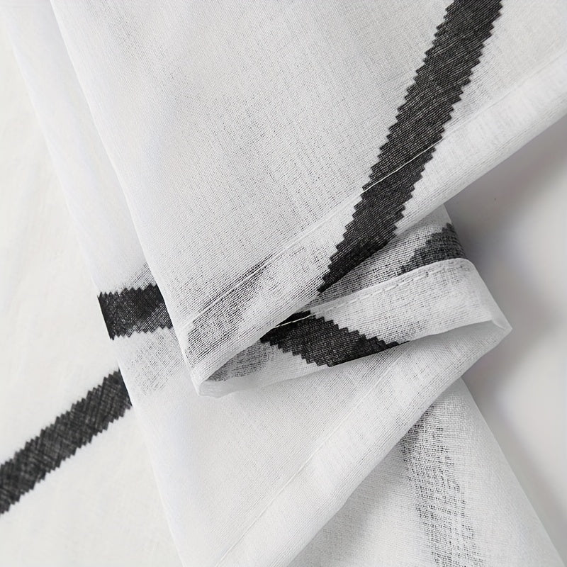 Geometric Printed Sheer Curtains for Living Room Bedroom Office Kitchen