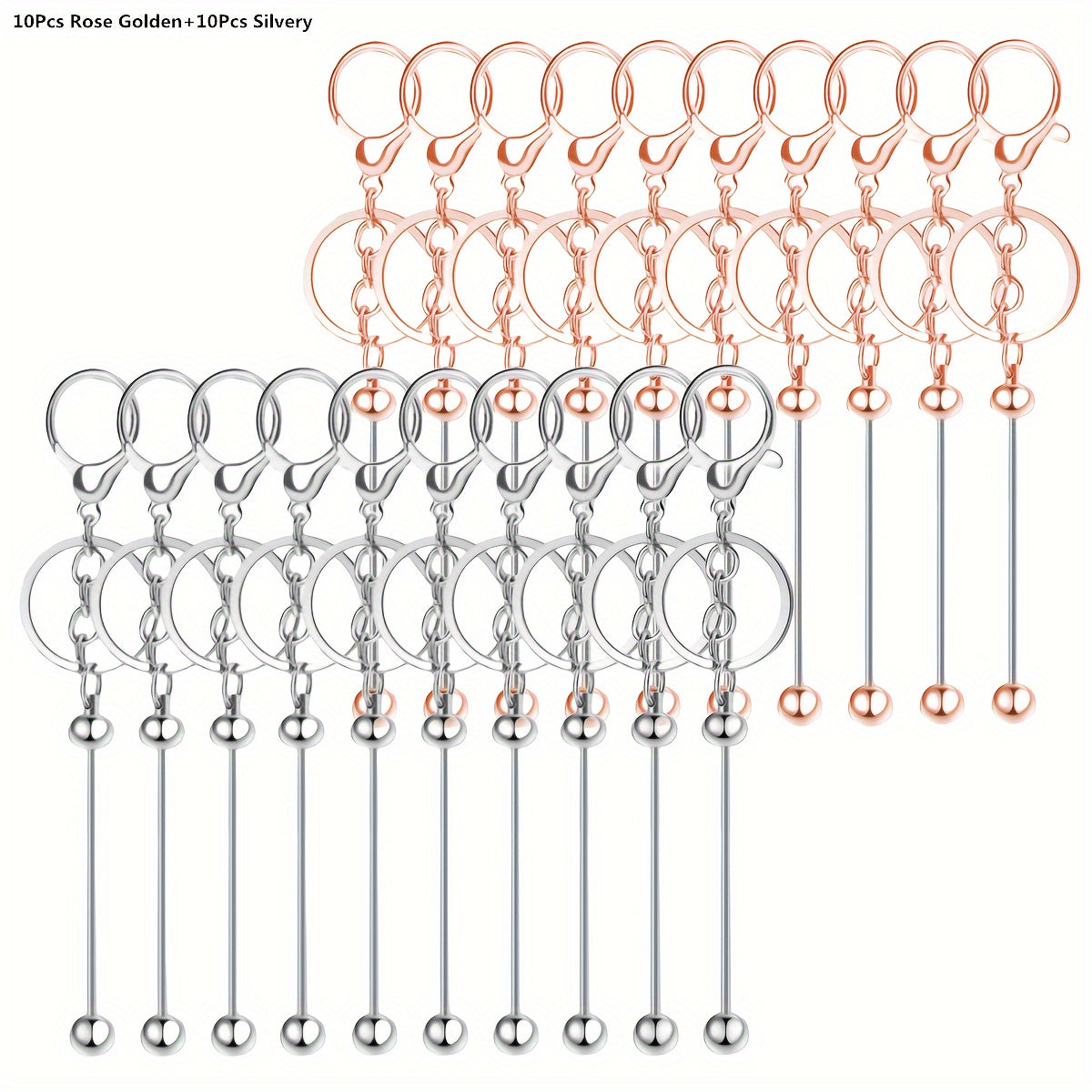 Set of 20 Gold Keychain Pendants for DIY Crafts and Gifting Valentine's Christmas Theme