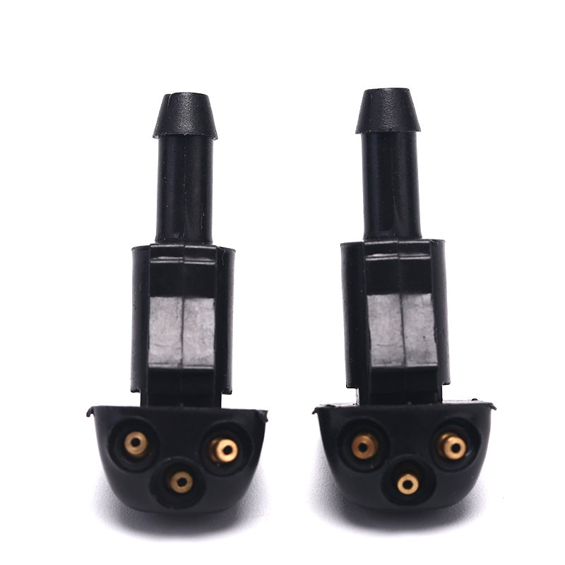 2pcs Black Plastic Windshield Wiper Washer Nozzles for Cars Durable Self-Lubricating