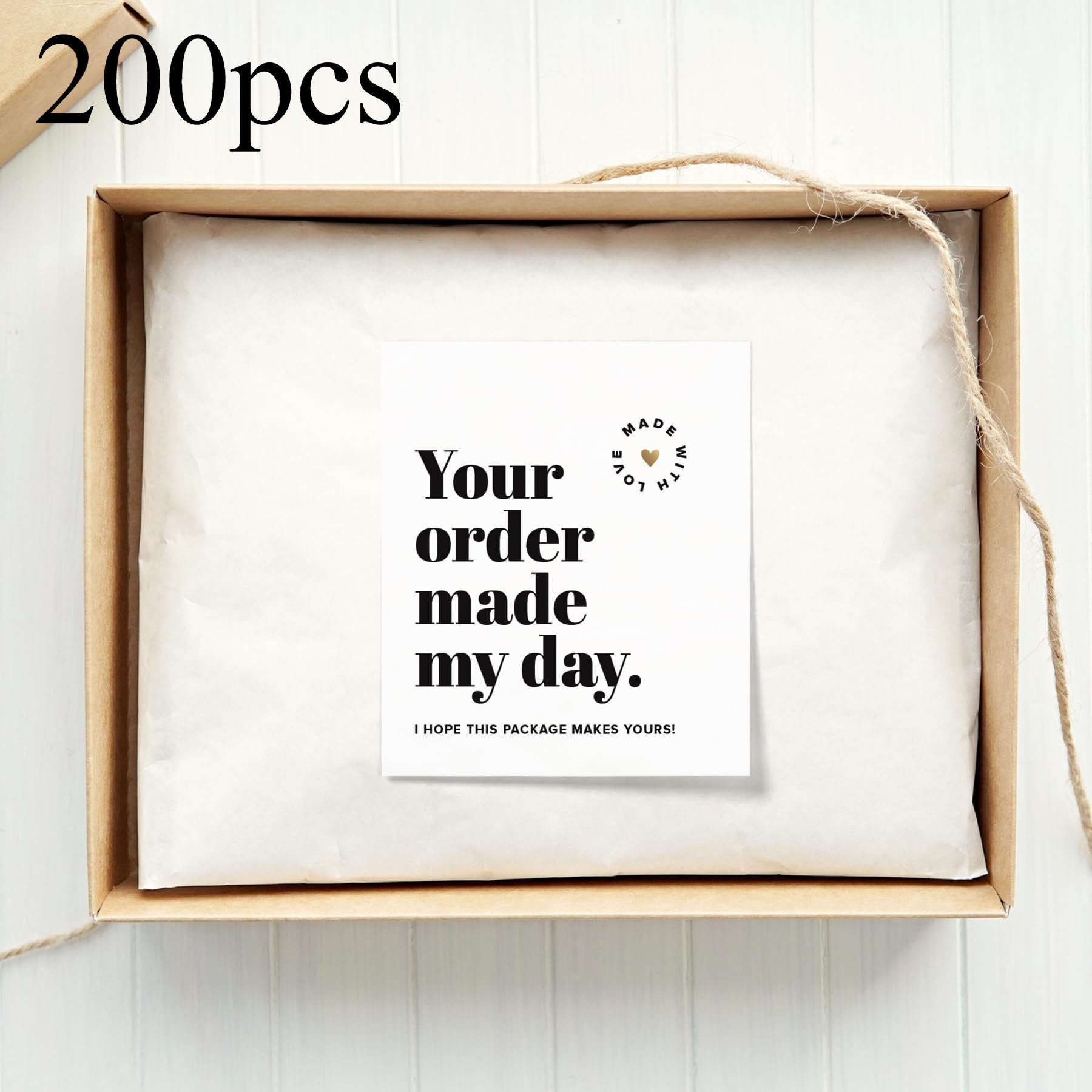 White Coated Thank You Cards Rectangular 200 Count for Customer Appreciation