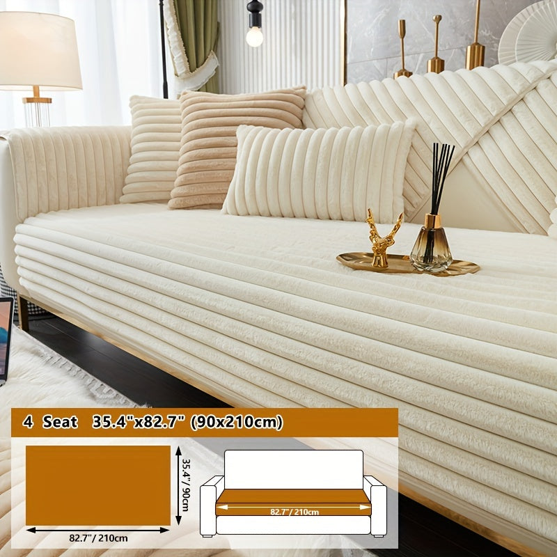 Мягкая накидка на диван, моющаяся в машине, с нескользящим покрытием из кроличьего меха для гостиной, спальни, офиса