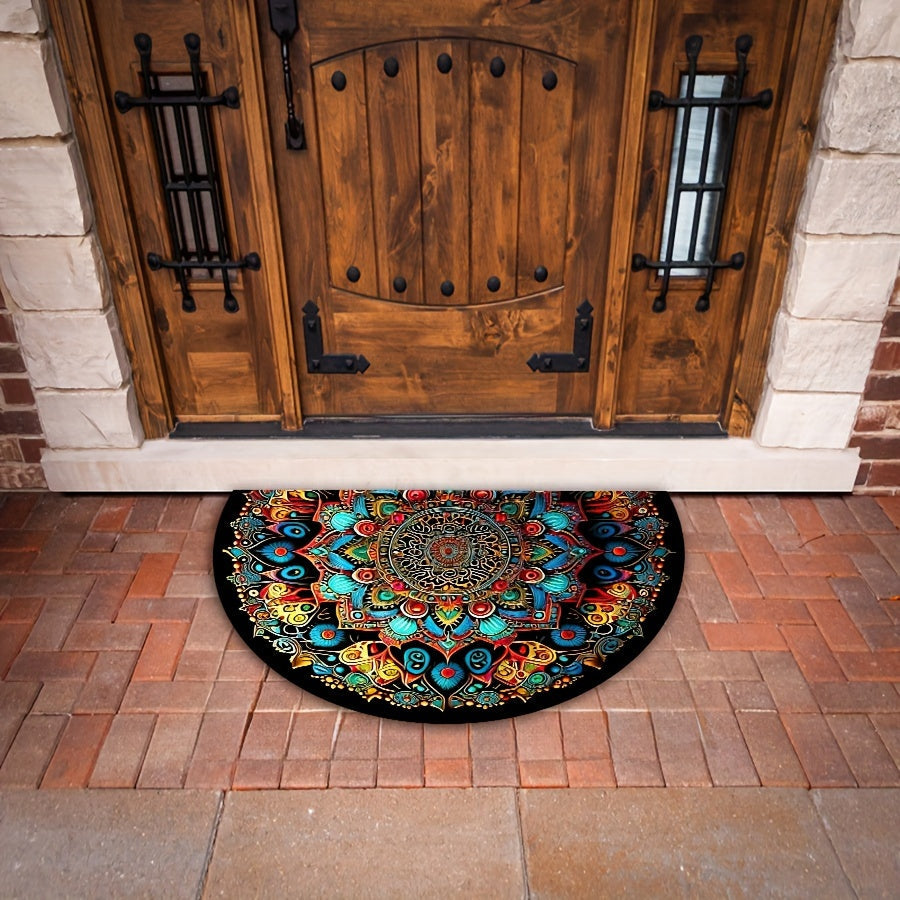Outdoor Doormat Non-Slip Bohemian Mandala Thick Soft Sand Imprint