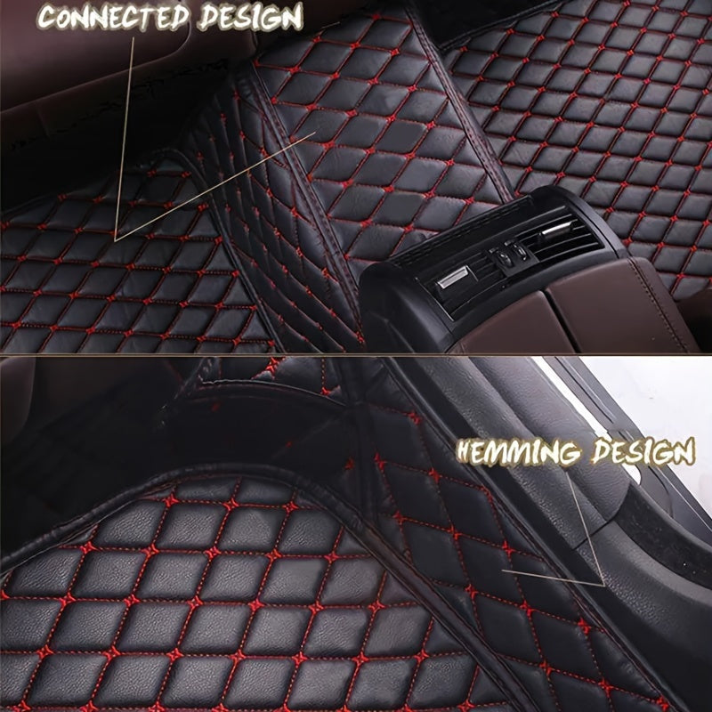 Full Coverage Car Floor Mats Leather Set for Sedan Left Hand Drive 5 Seats
