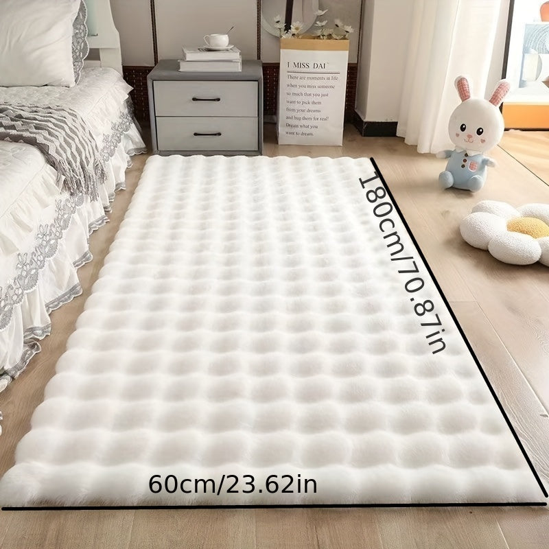 Современный плюшевый искусственный кроличий меховой ковер для гостиной или спальни, мягкий пузырчатый бархатный ковер с замшевой обратной стороной