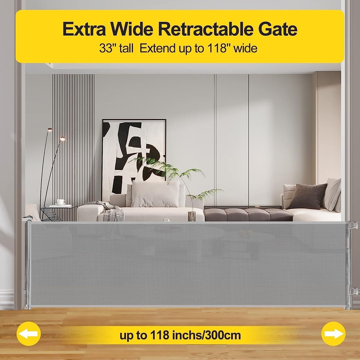 Baby Safety Gate Mesh Retractable Child Gate for Doorways Stairs Indoor Outdoor