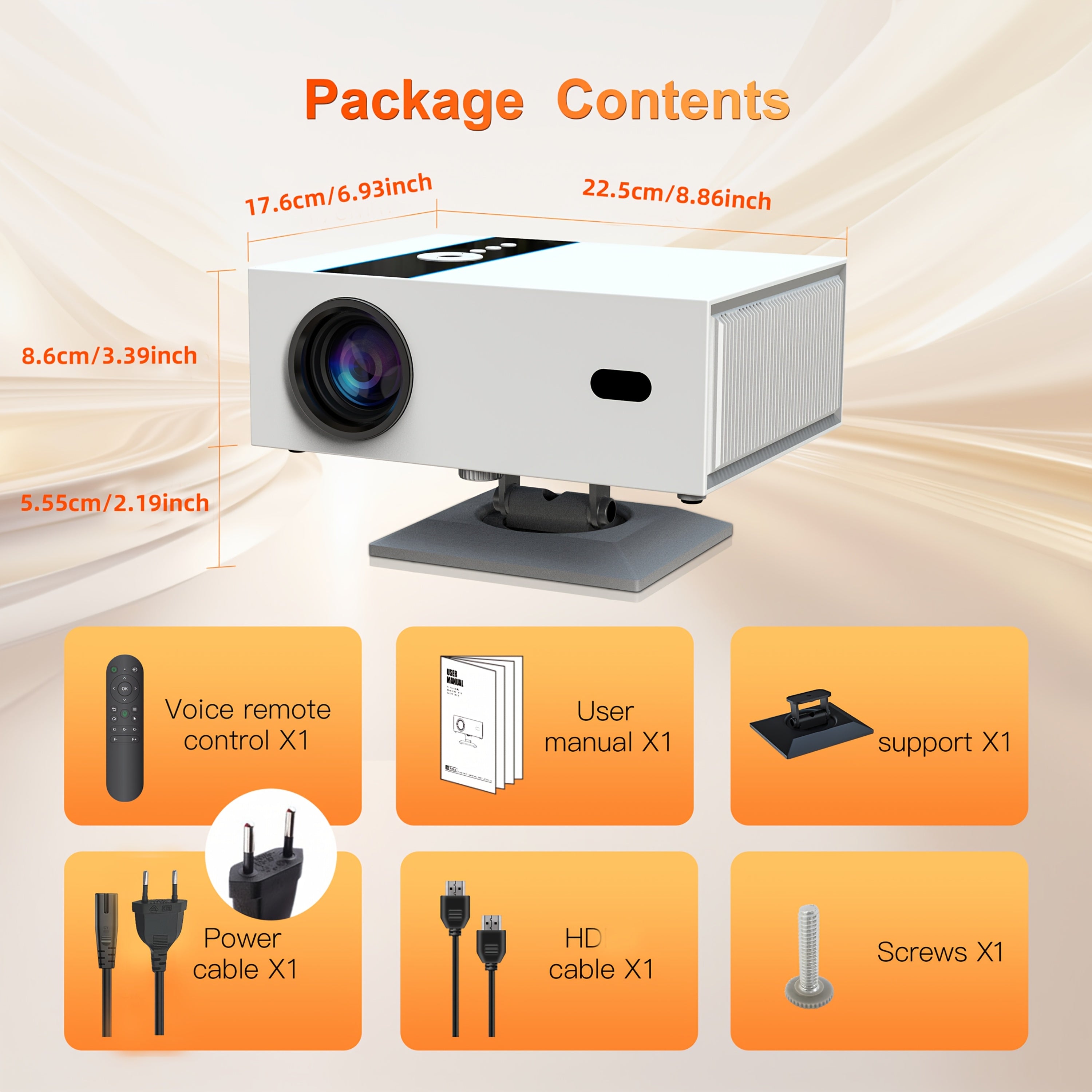 Проектор для домашнего кинотеатра 1080P Full HD WiFi Bluetooth 4K поддержка настенного монтажа