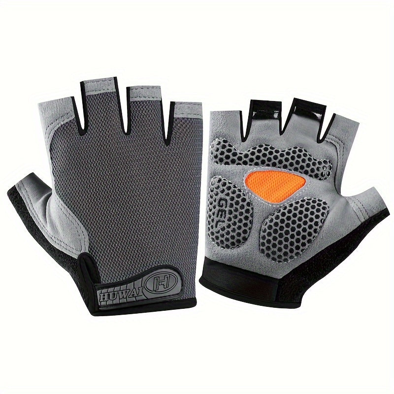 Half-Finger Breathable Polyester Fitness Gloves for Outdoor Sports Non-Slip