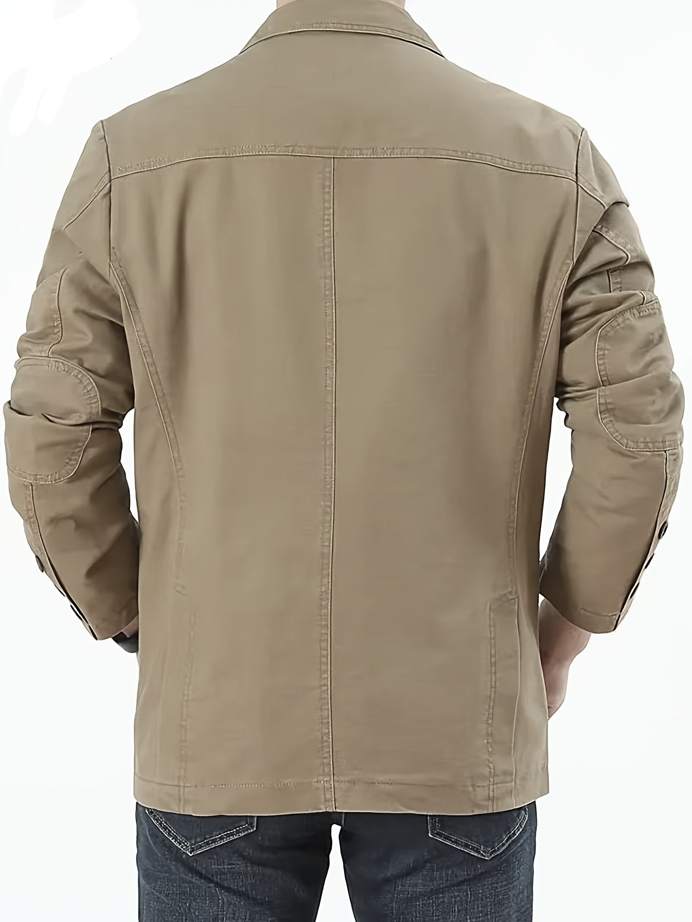 Men's Casual Softshell Jacket with Cotton Blazer, Regular Fit, Multiple Pockets