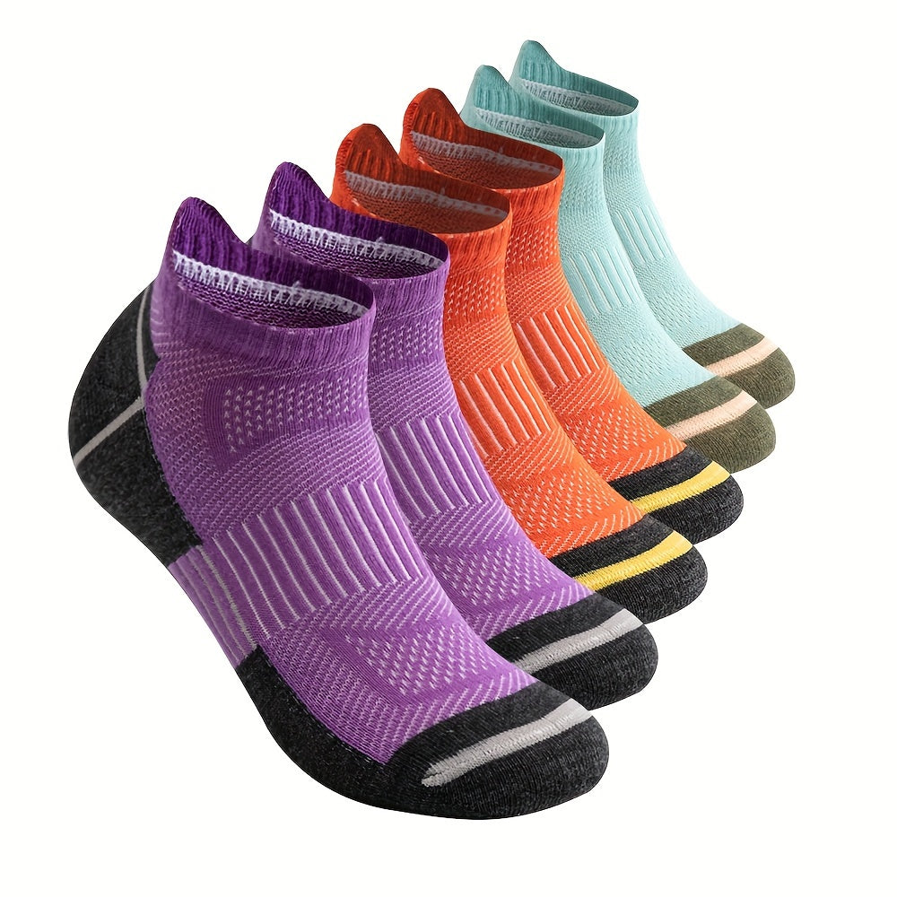 6 AceFine erkaklar uchun sport paypoqlari, nafas oladigan to'r, namni so'rish, qulay moslashuv, yorqin ranglar, polyester/spandeks aralashmasi, yugurish va sport uchun ajoyib