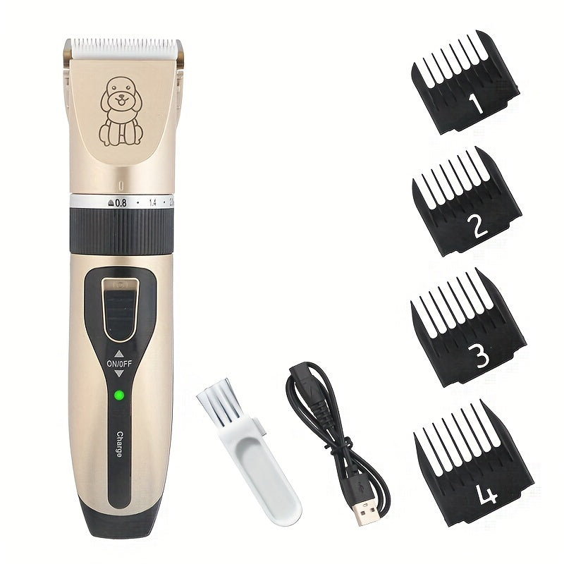Pet Grooming Kit Cordless Quiet Hair Trimmer for Cats and Dogs USB Rechargeable