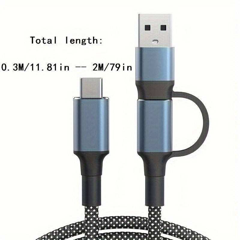 240W Bi-Directional USB Type-C Fast Charging Cable for Smartphones and Laptops
