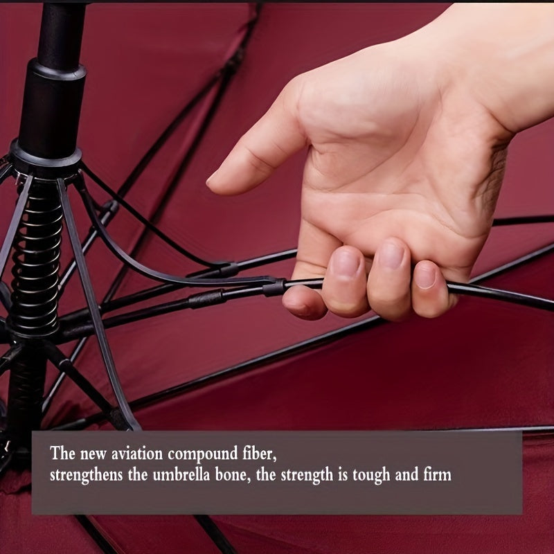 Minimalist Automatic Umbrella Water-Resistant Polyester Canopy Carbon Fiber Ribs Wind-Resistant