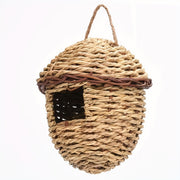 Handmade Rattan Birdhouse for Outdoor Birds in Natural Seagrass Design