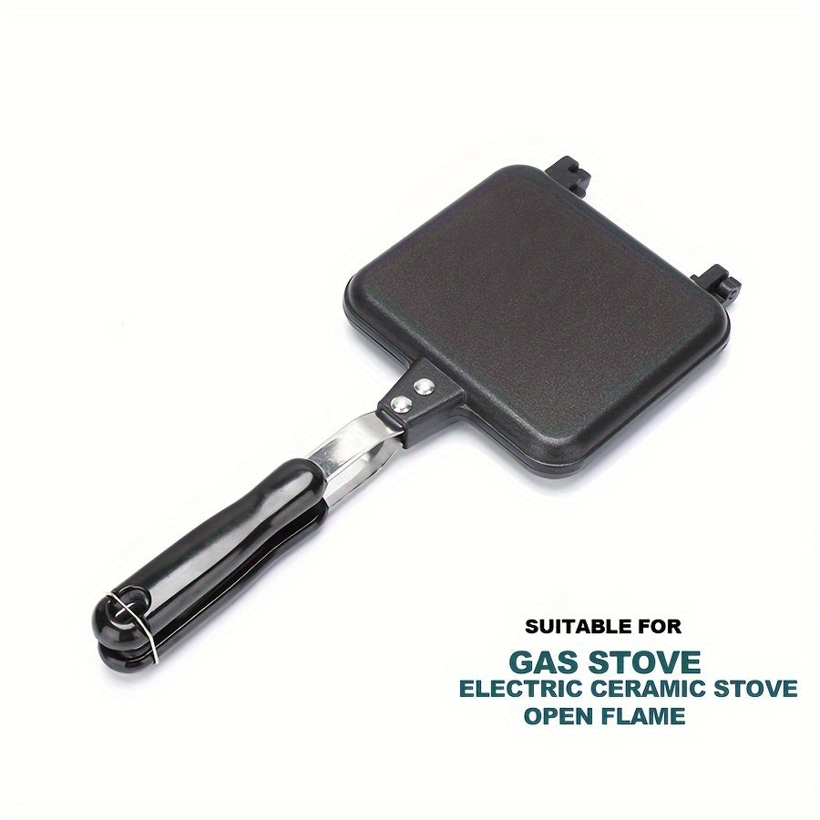 Sartén para sándwich de aluminio, antiadherente, doble cara, bandeja para hornear tostadas para desayuno, tortilla, camping