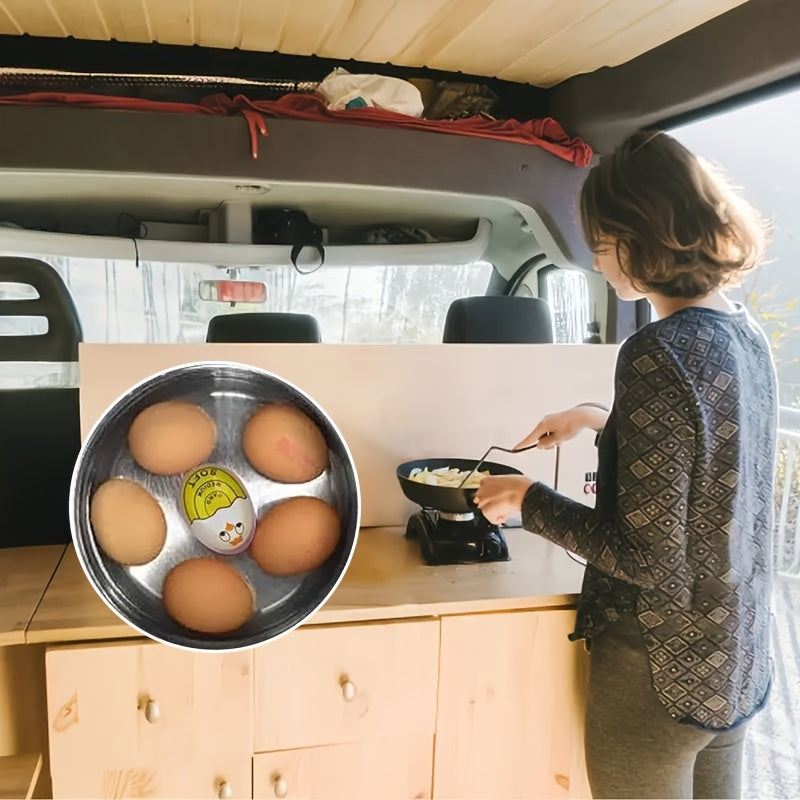 Red and Yellow Color-Changing Egg Timer and Boiled Egg Holder for Soft and Hard Boiled Eggs