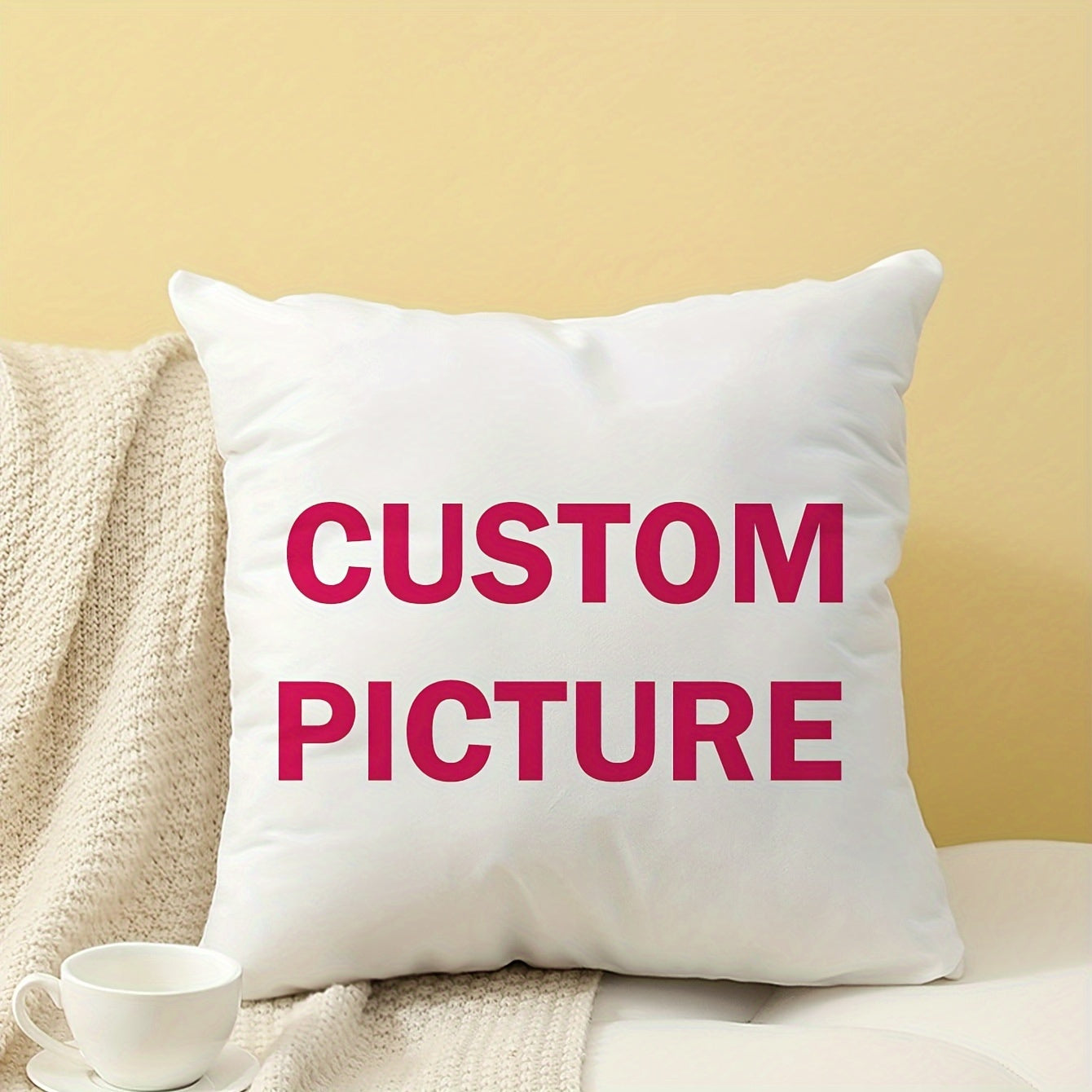 Personalized Pet Photo Pillow Cover 45x45cm Soft Polyester Decor for Dog and Cat Lovers