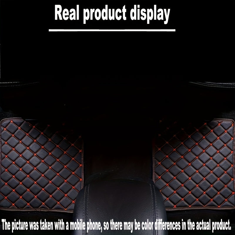 Car Foot Mats 4-Piece Set Faux Leather Non-Slip Universal Front and Full