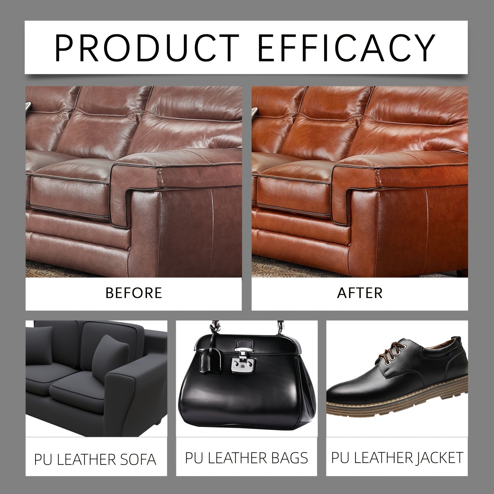 Leather Cleaner and Conditioner Gel for Bags and Sofas, Residue-Free, Under 1L