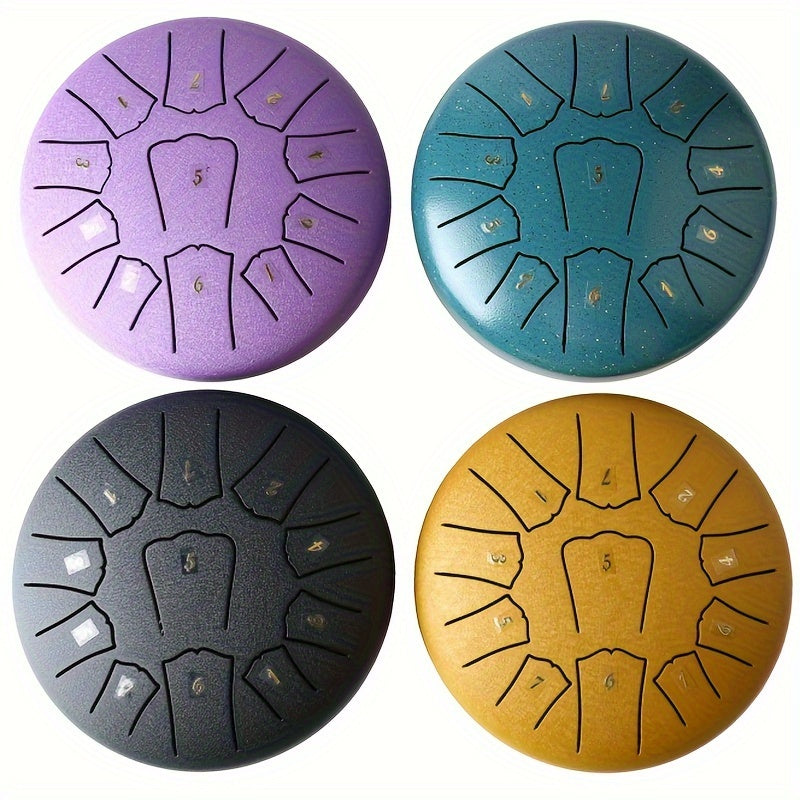 Steel Tongue Tambourine 6-Inch 11-Note D Key Portable Musical Instrument for Beginners