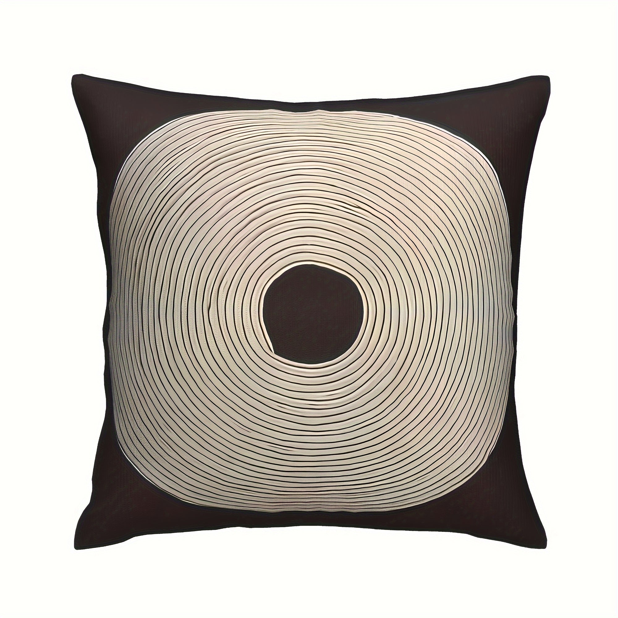 Square Cushion Cover 45cm Black and White Geometric Fabric Pillowcase