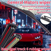 Universal U-Shaped Multi-Functional Wiper Blade Durable Dual Rubber Fit All Cars