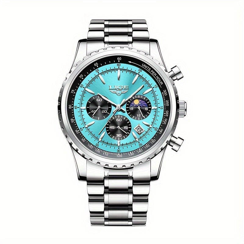 Women's Luxury Quartz Watch with Luminous Dial Chronograph and Sporty Design