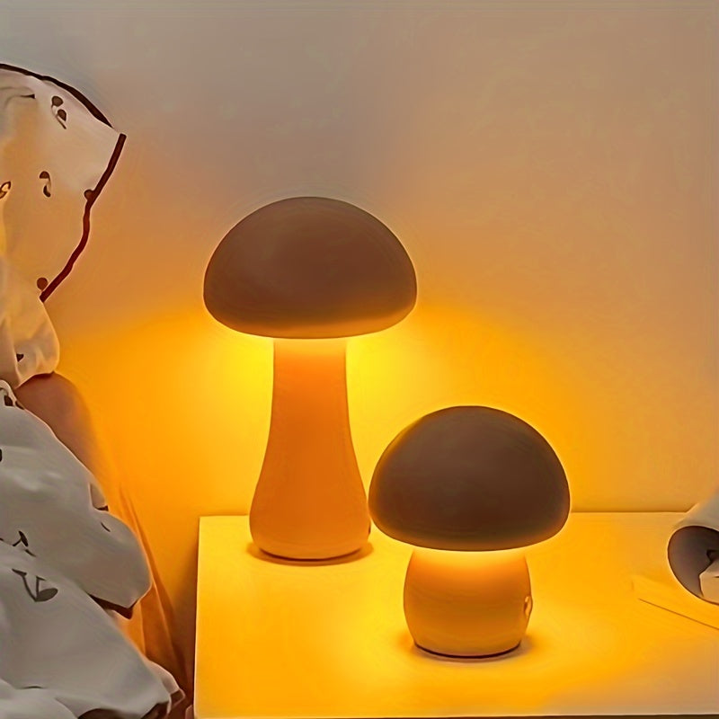 Mushroom LED Night Light with Adjustable Brightness Touch Switch USB Powered