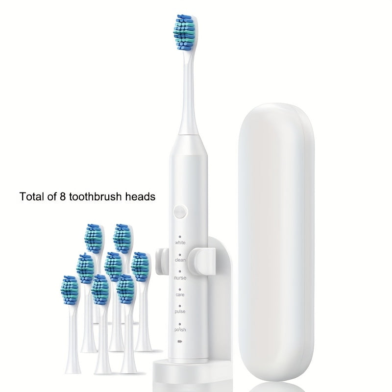 Взрослая электрическая зубная щетка с 6 режимами, перезаряжаемая, мягкая щетина