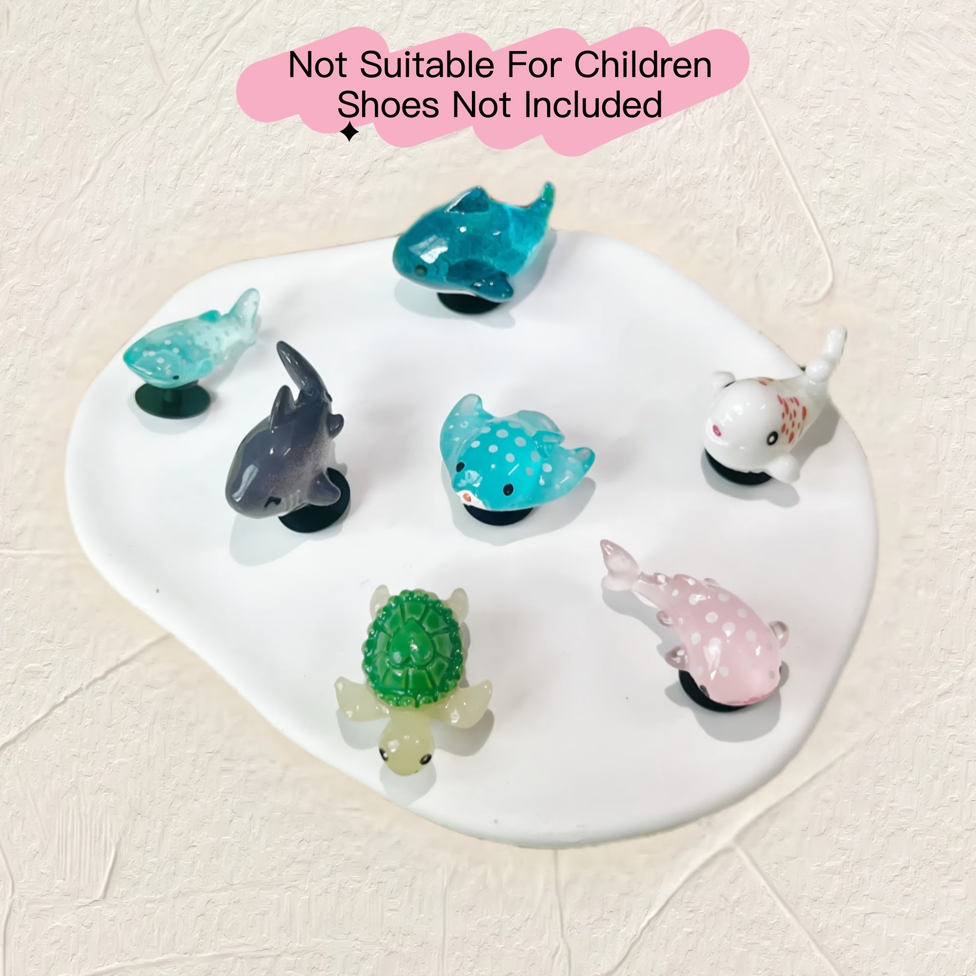 Kids Cute Marine Animal Shoe Charms Set with Colorful Fish Shark Rabbit Designs
