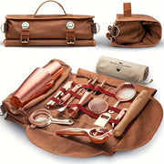 One-Shoulder Canvas Bartender Bag for Professional Use Portable Outdoor Event Carrying Case