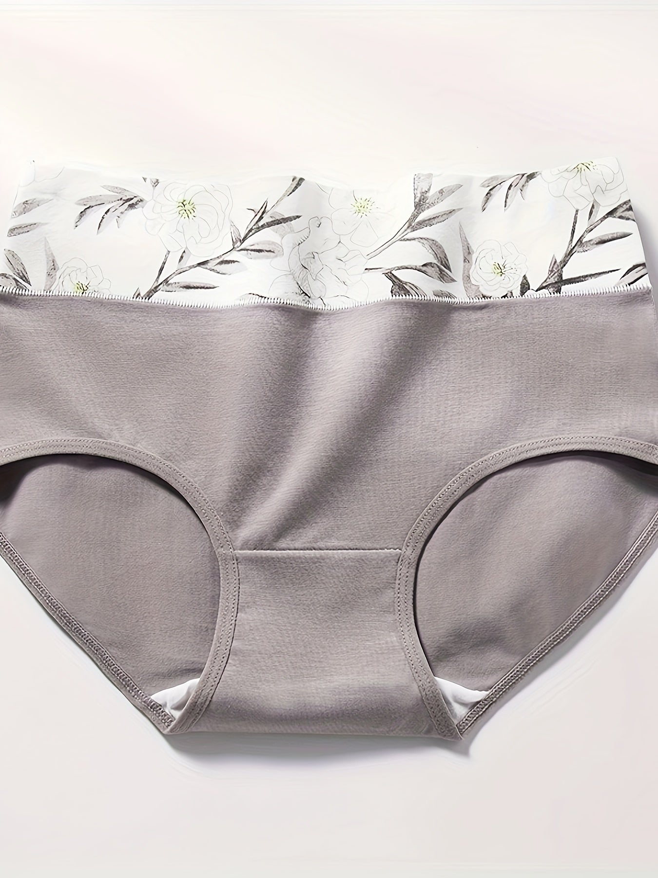 Rangli blokli gullar printi bilan tikilgan briflar - Qulay, nafas oladigan, cho'ziluvchan ayollar ichki kiyimlari