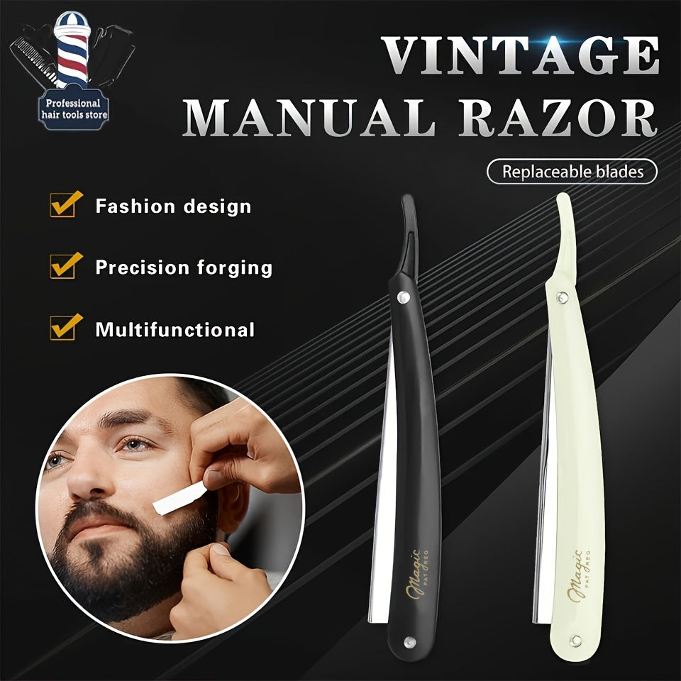 Men Manual Folding Razor for Shaving and Beard Trimming