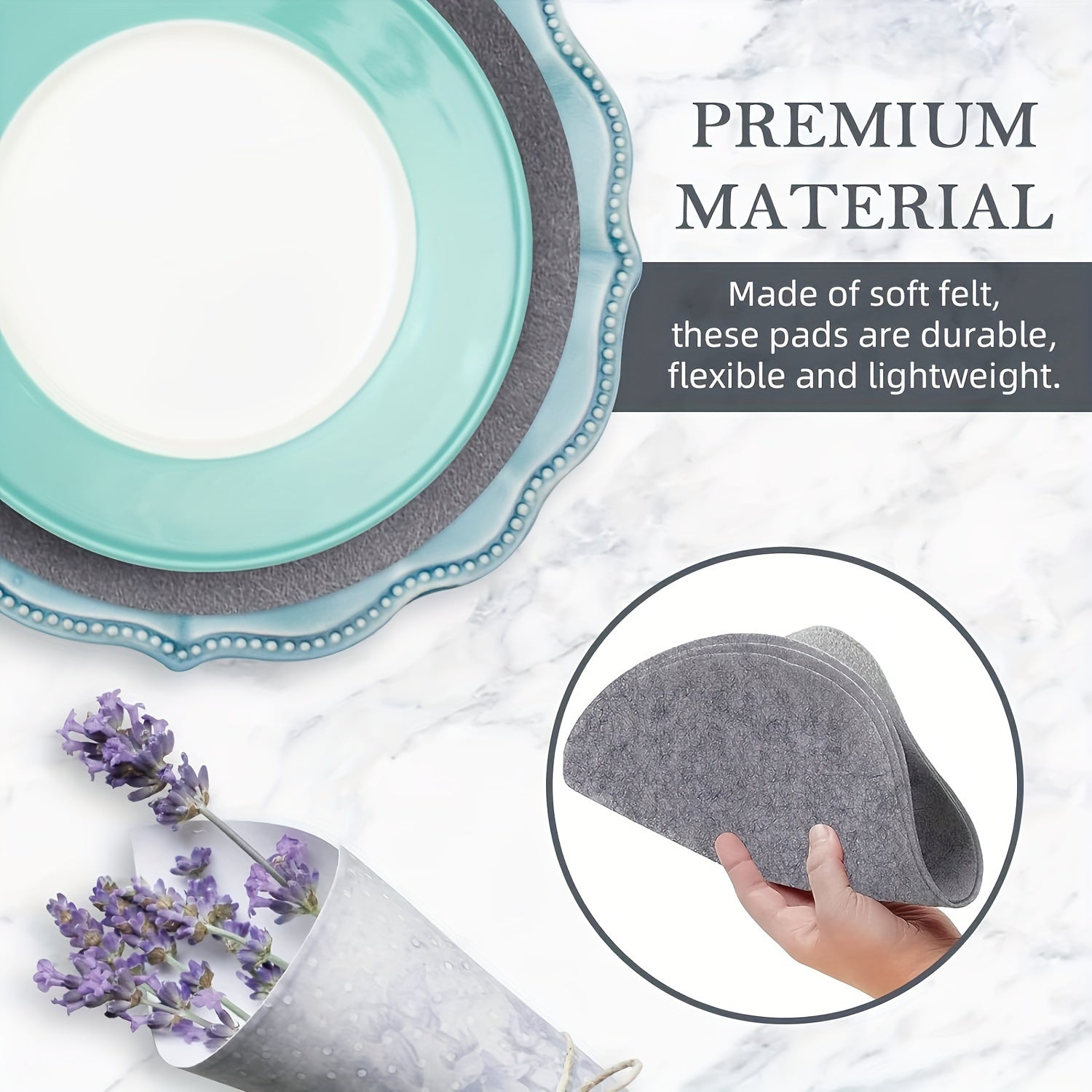 Set of 36 FeltMate Felt Pot Holders and Plate Separators for Cookware and Dinnerware Protection