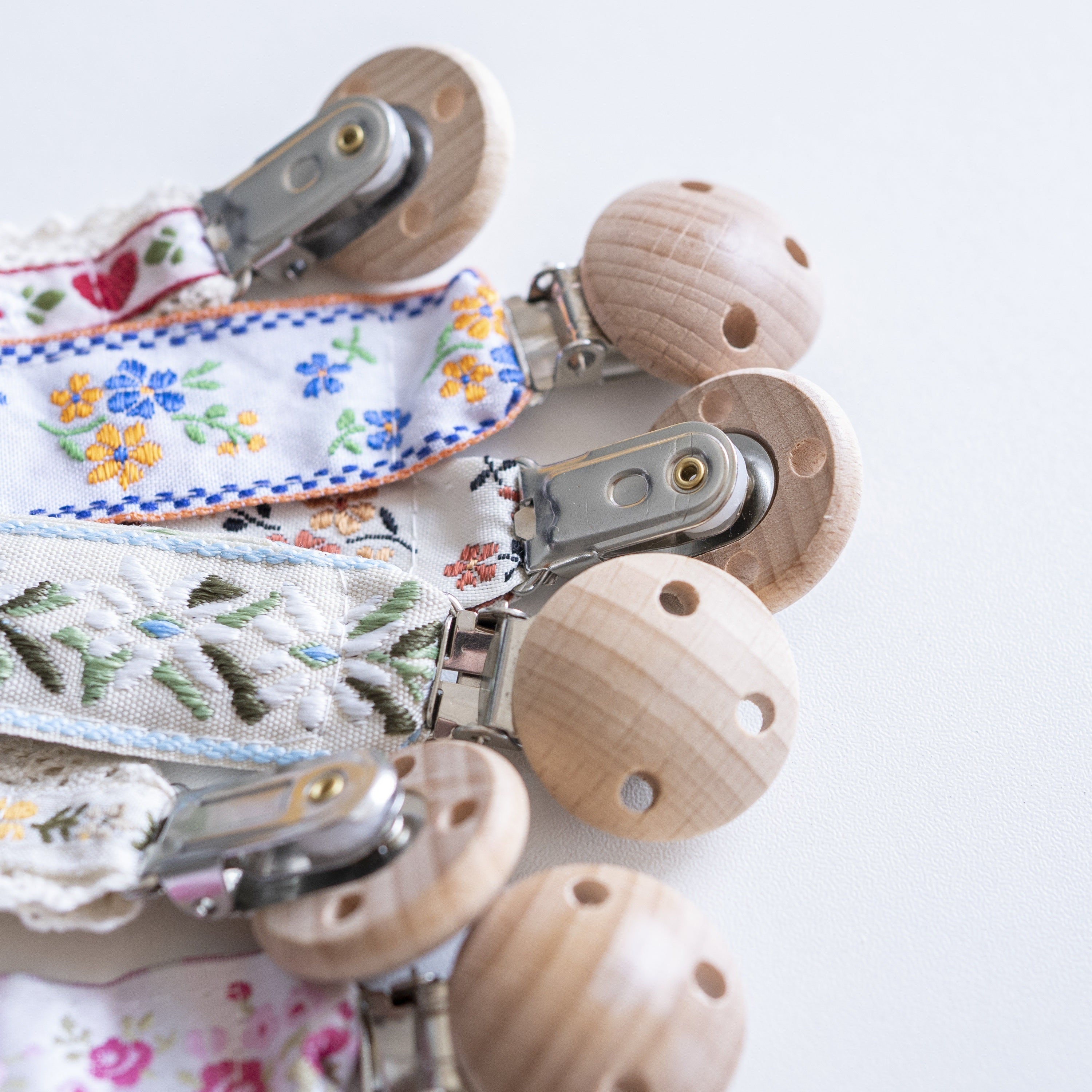 Baby Cotton Pacifier Clip Chain BPA-Free Teether Holder Toddler Teething Toy