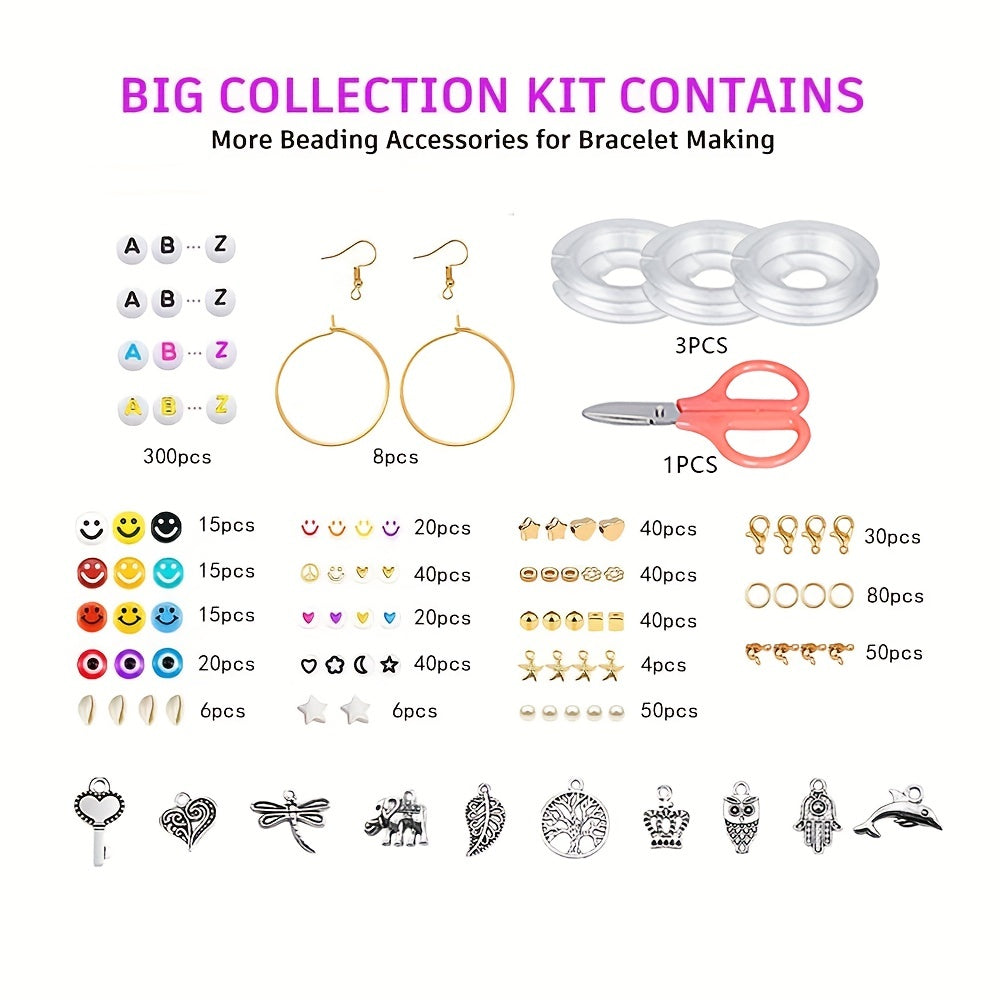 DIY Bracelet Charm Making Kit 120 Colors 12,000 Beads Polymer Clay Jewelry Supplies