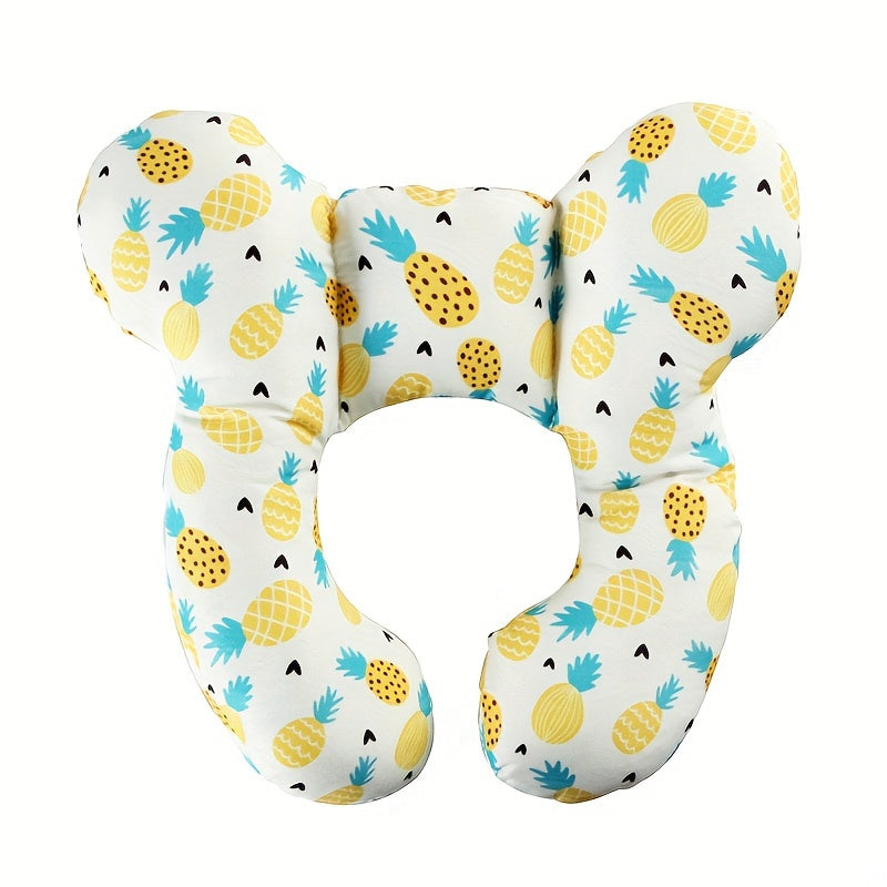Children's U-Shaped Headrest Pillow for Strollers Soft Polyester Travel Safety Cushion
