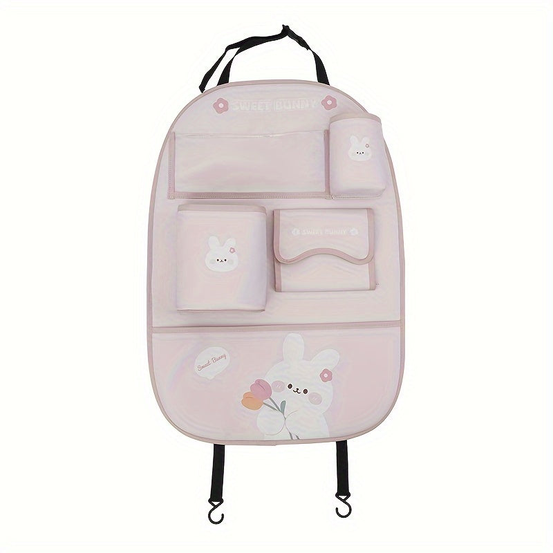 Bolalar multikartinalari uchun o'rdak va quyon avtomobil tashkilotchisi, ko'p bo'limli saqlash sumkasi