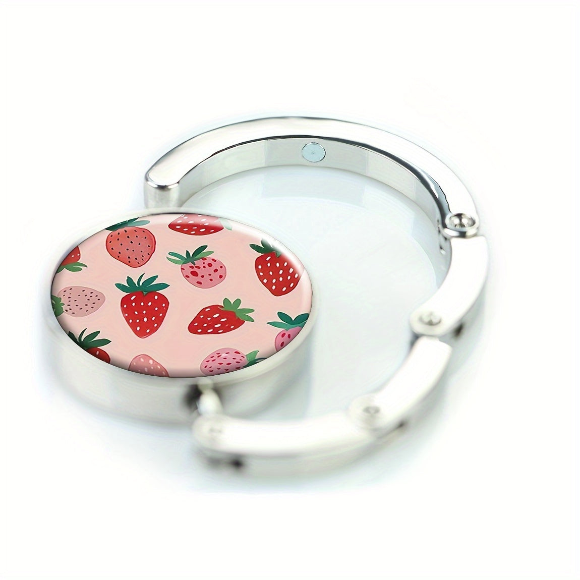 Percha para bolso plegable Pink Strawberry para viajes y regalos