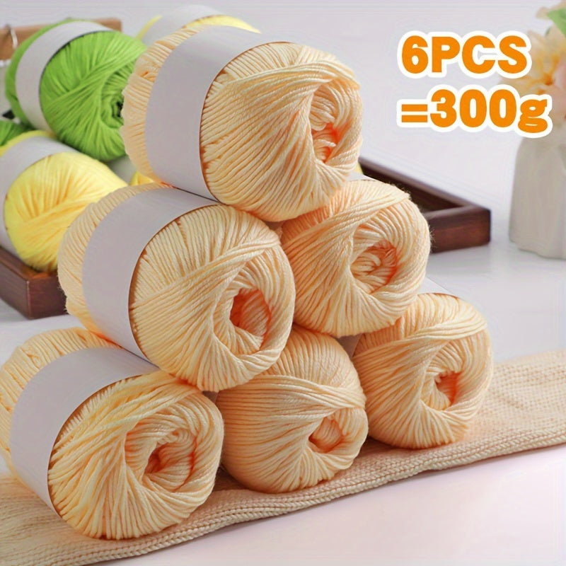 Six-Pack Silk Blend Yarn Assorted Colors for Knitting and Crochet Projects