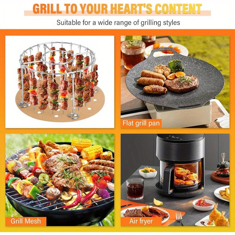 1pc Stainless Steel Air Fryer Rack Set with Toast Dehydrator Racks and Paper Liners