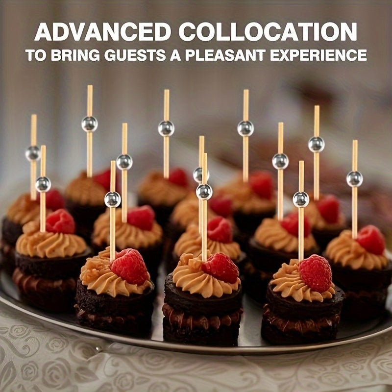 Bir martalik meva tishlari kokteyllar, snacks va ziyofat taomlari uchun, 100 dona