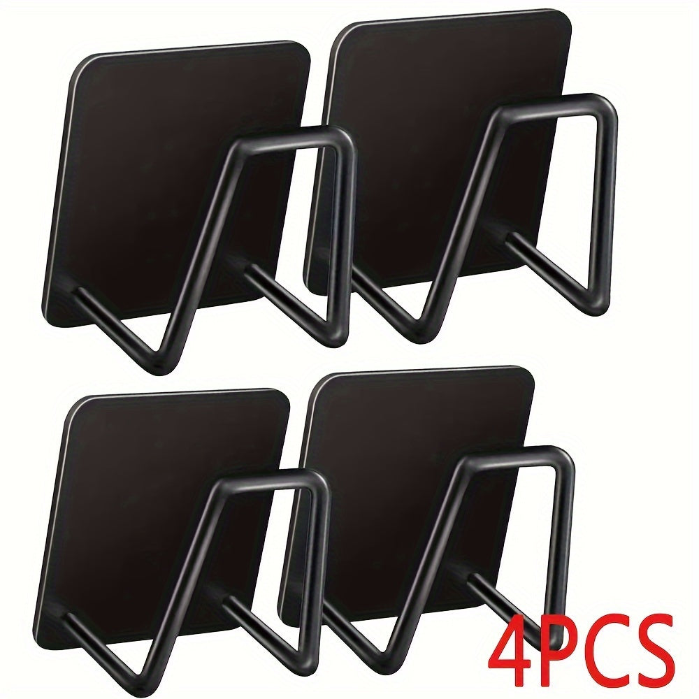 Juego de 4 estantes de almacenamiento de acero inoxidable para cocina y baño, ganchos para esponjas de fregadero