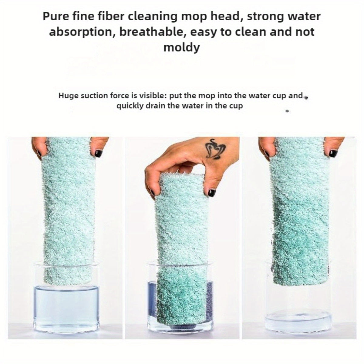 Qo'llaniladigan mikrotoʻqima tekis mop, yogʻoch, plitka va shisha tozalash uchun