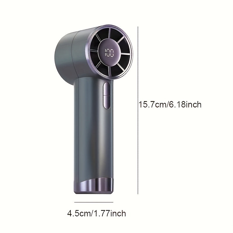 Portable Handheld Fan with Adjustable Speed, Rechargeable Battery, LCD Display