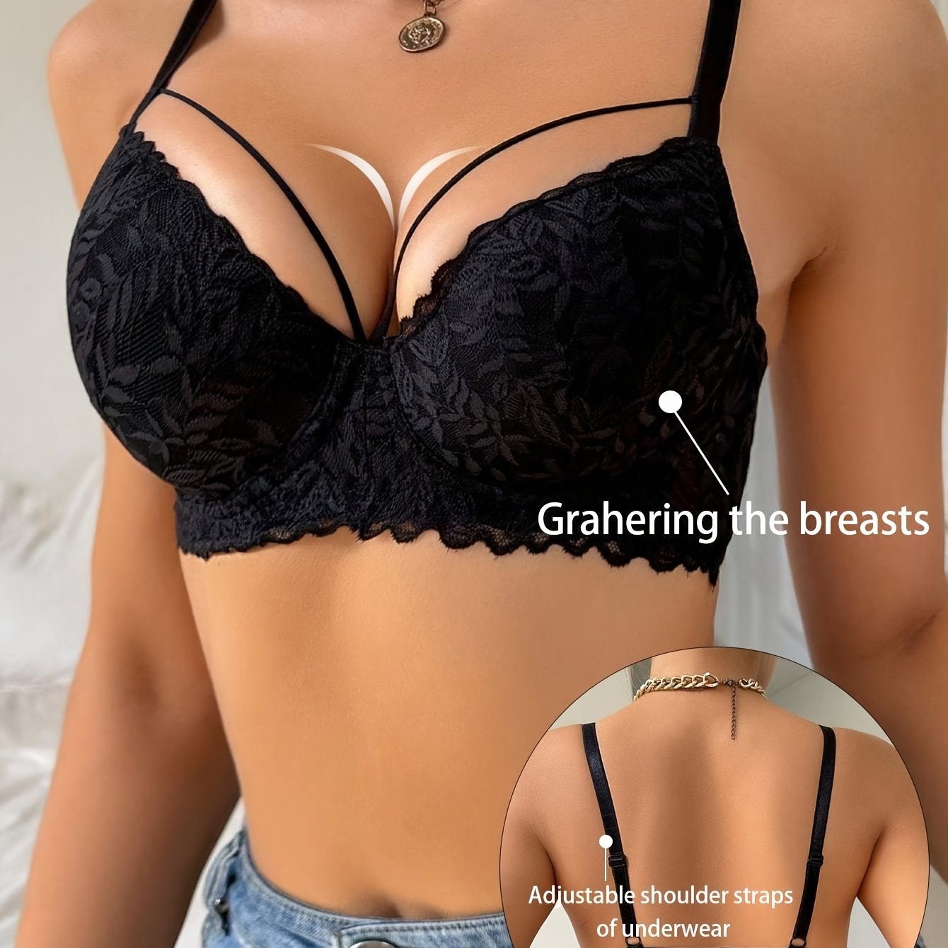 Women's Lace Bra Comfortable Breathable Everyday Underwear