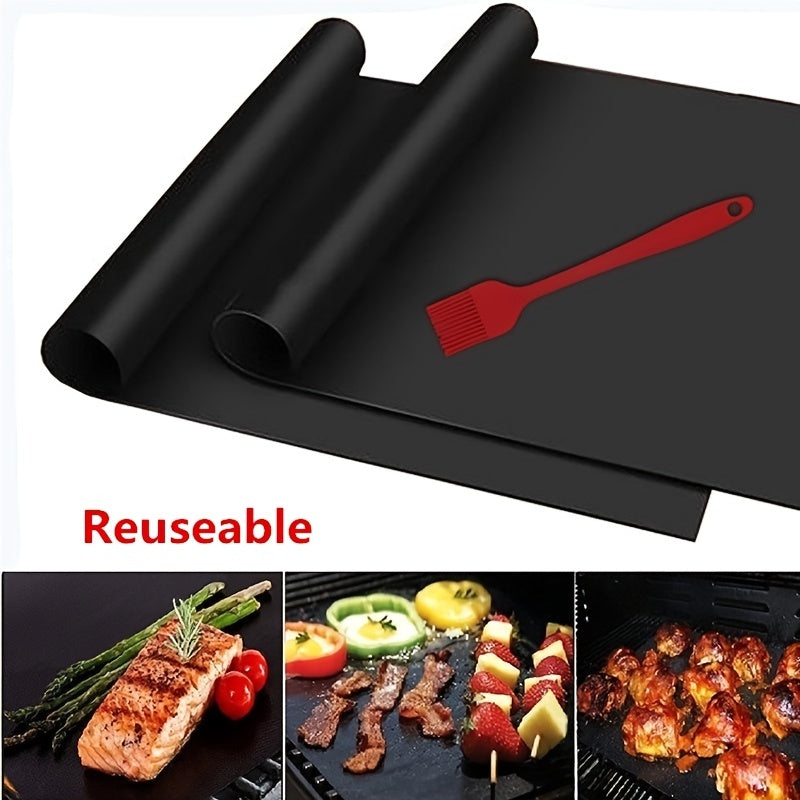 Set of 2 Non-Stick Teflon Oven Mats Reusable Baking Liners Microwave Safe