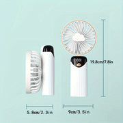 Rechargeable Wearable Fan with 5 Cooling Levels, Foldable, Portable for Travel and Home