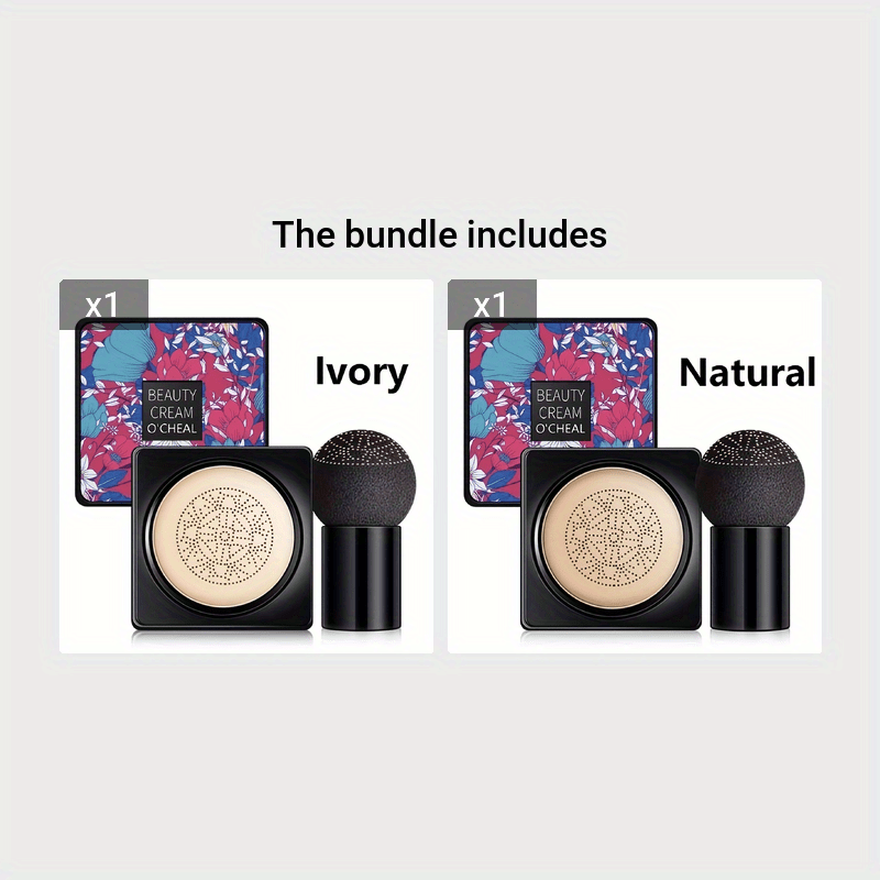 Base de crema BB para mujer con esponja de hongo, cobertura total, hidratante