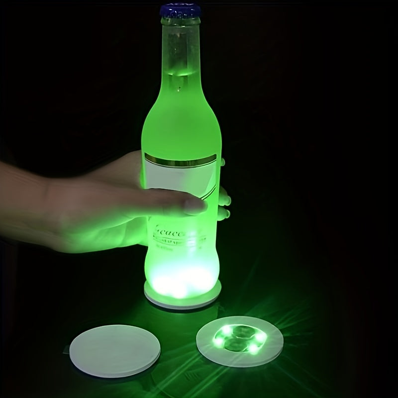 10pcs Luminous Silicone Coaster Set for Bar Night Light Glow Cup Mats